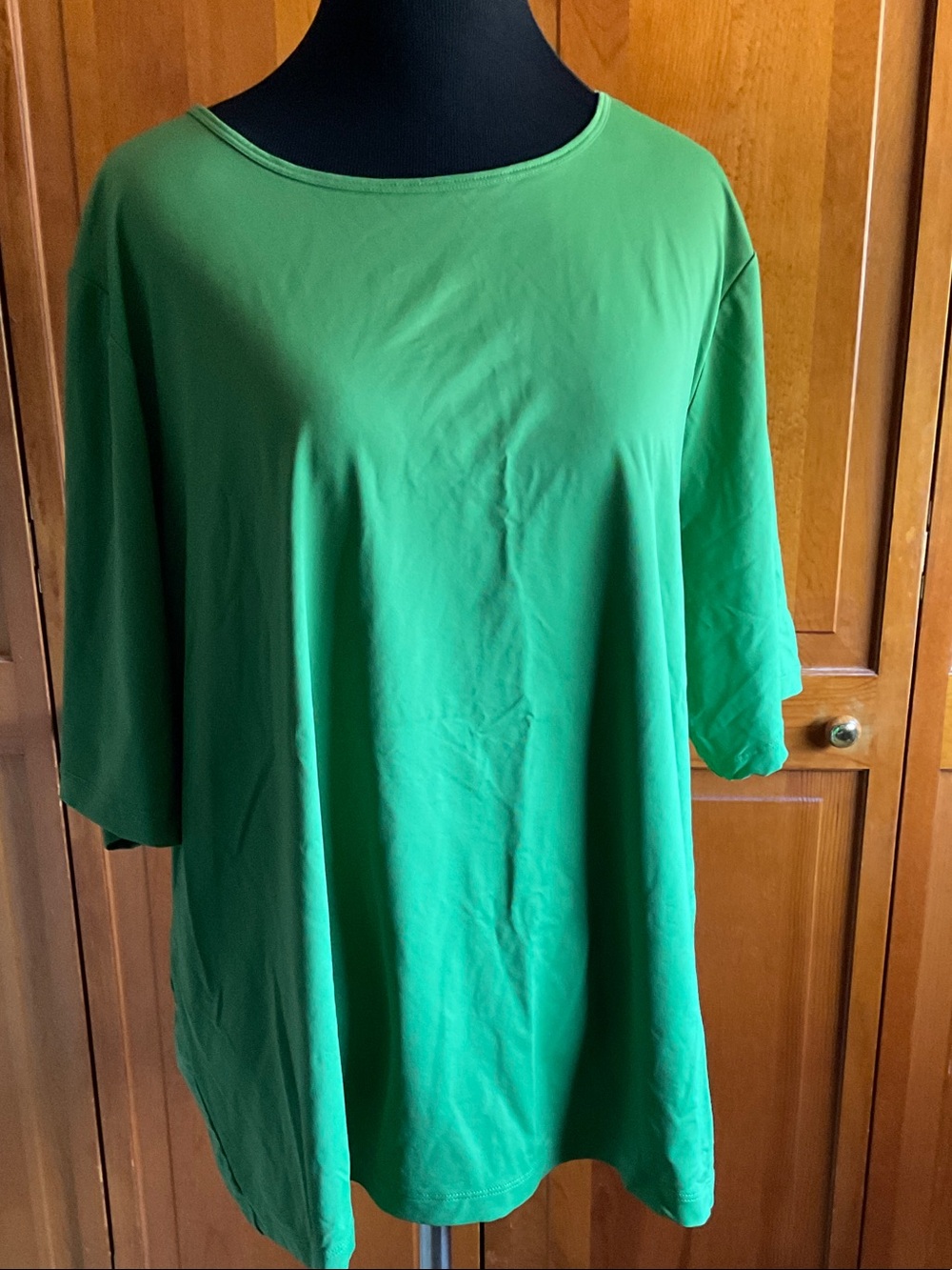 Lands' End Women's Bright Green Scoop Neck Swim Coverup